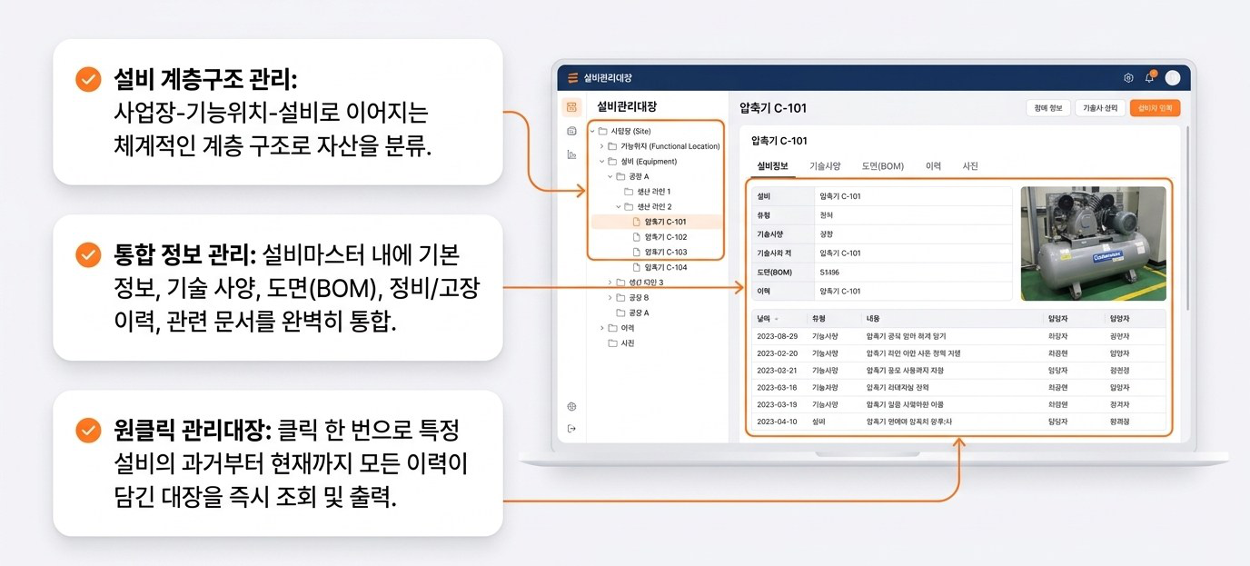 설비 Master 화면